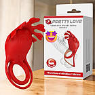 Ерекційне віброкільце на член перезаряджаєме Pretty Love "Vibrant Penis Ring Ruben Red" LyBaile