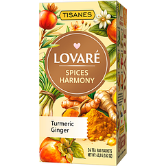 Чай без кофеїну Lovare Tisanes Spices Harmony з хурмою, мандарином і спеціями 24 пакетики