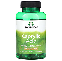 Caprylic Acid 600 мг Swanson 60 капсул