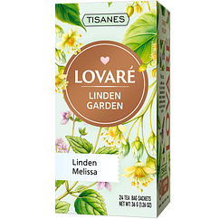 Чай без кофеїну Lovare Tisanes Linden Garden з ліпою та мелісою 24 пакетики
