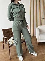 Спортивний костюм жіночий трьохнитка петля оливковий XL(р) Арт.1005 olive (XL) Туреччина