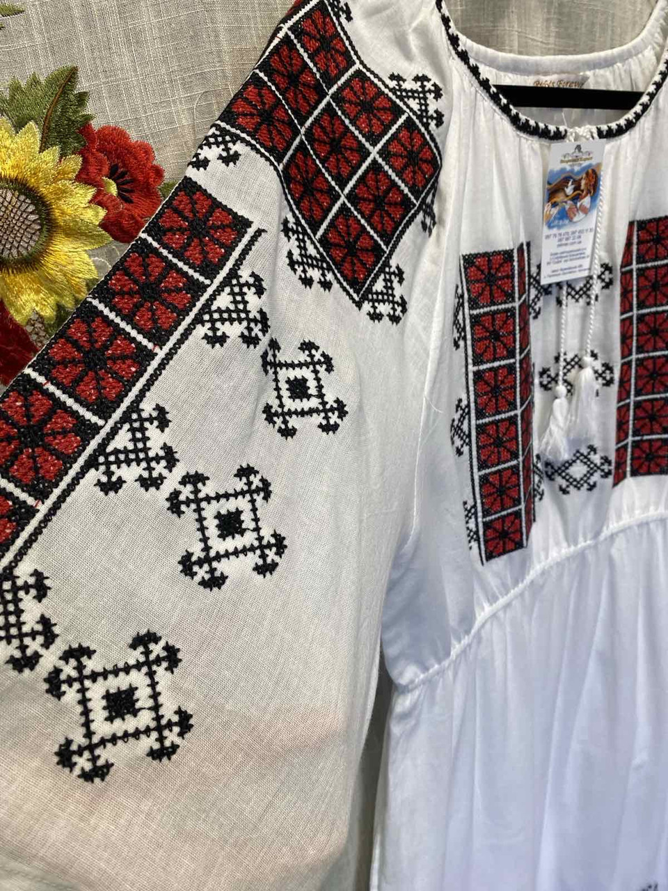 Сукня жіноча вишита витончений льон колір білий в наявності всі розміри S до 3XL