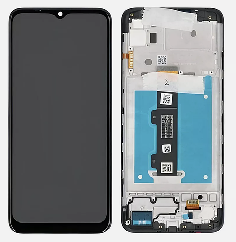 Дисплей (екран) для Motorola XT2155 Moto E20 + тачскрин, чорний, з передньою панеллю, фото 1