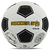 Футбольный мяч 5 размер мячик для футбола уличный для игры пятого размера сшитый SOCCER STAR FB-6033 черный