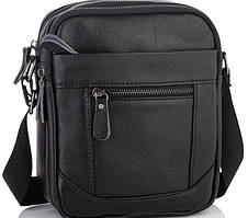 Чоловіча сумка з натуральної шкіри Tiding Bag чорна (mrk)