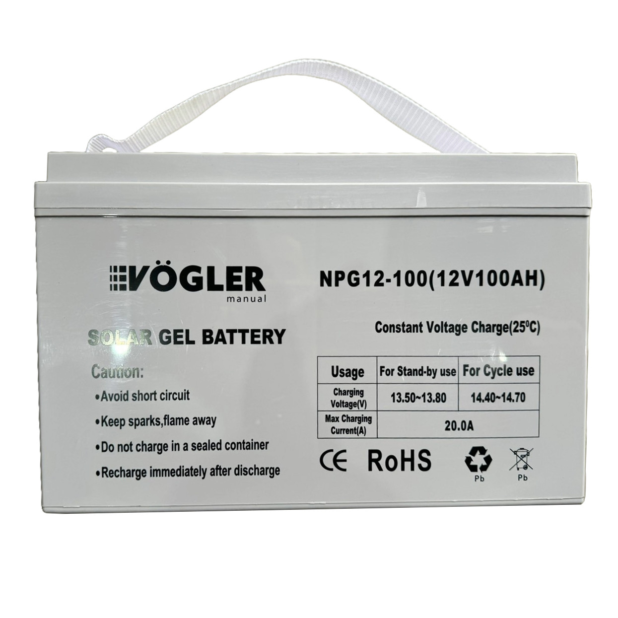 Гелевий акумулятор 12 В, 100 А/год Vogler NPG12-100