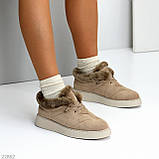 Повсякденні теплі замшеві стьобані легкі автоледі колір хакі, фото 4