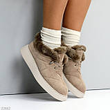 Повсякденні теплі замшеві стьобані легкі автоледі колір хакі, фото 6