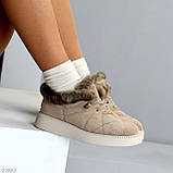 Повсякденні теплі замшеві стьобані легкі автоледі колір хакі, фото 9