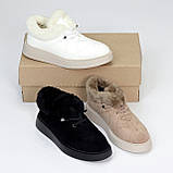 Повсякденні теплі замшеві стьобані легкі автоледі колір хакі, фото 10