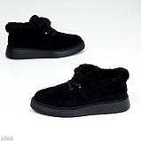 Повсякденні теплі замшеві стьобані легкі чорні автоледі, фото 3