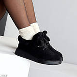 Повсякденні теплі замшеві стьобані легкі чорні автоледі, фото 5