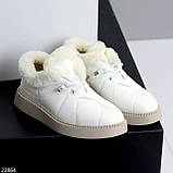 Повсякденні теплі замшеві стьобані легкі білі автоледі, фото 2