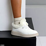 Повсякденні теплі замшеві стьобані легкі білі автоледі, фото 4