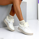 Повсякденні теплі замшеві стьобані легкі білі автоледі, фото 7