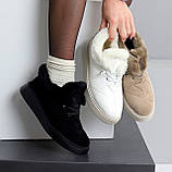 Повсякденні теплі замшеві стьобані легкі білі автоледі, фото 10