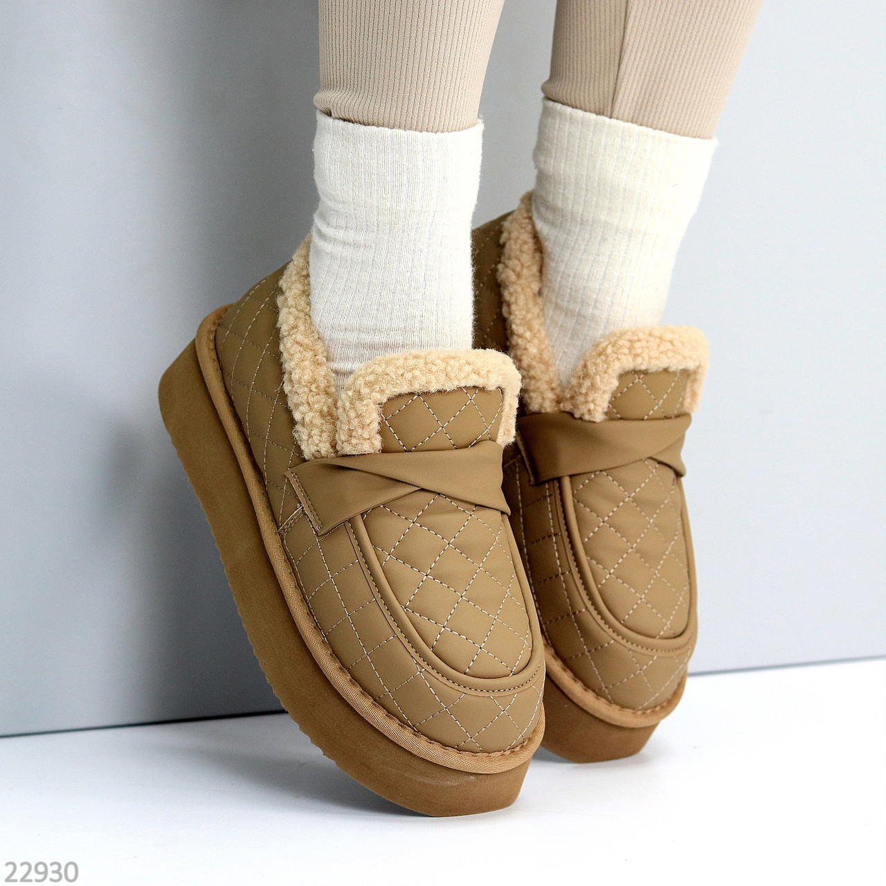 Фактурні зимові бежеві автоледі натуральна шкіра на хутрі, фото 1