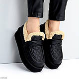 Чорні фактурні зимові автоледі натуральна шкіра на хутрі, фото 7