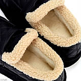 Чорні фактурні зимові автоледі натуральна шкіра на хутрі, фото 9