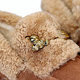 Замшеві зимові автоледі натуральна замша на хутрі колір карамель, фото 8