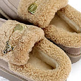 Замшеві зимові бежеві автоледі натуральна замша на хутрі, фото 7