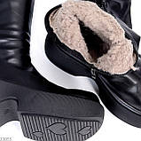 Ефектні високі чорні молодіжні ботфорти на платформі єврозима, фото 8