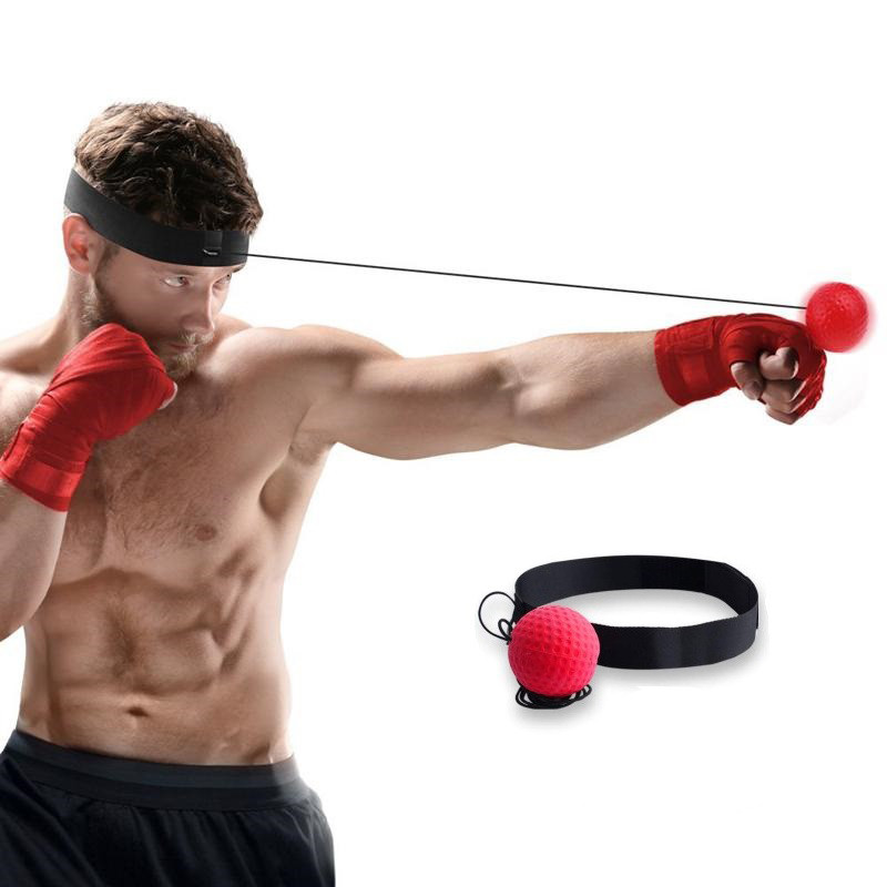 Боксерський тренувальний м'яч із пов'язкою на голову для тренування реакції. Рефлекторний м'яч для боксу