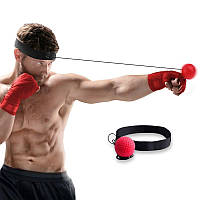 Боксерський тренувальний м'яч із пов'язкою на голову для тренування реакції. Рефлекторний м'яч для боксу