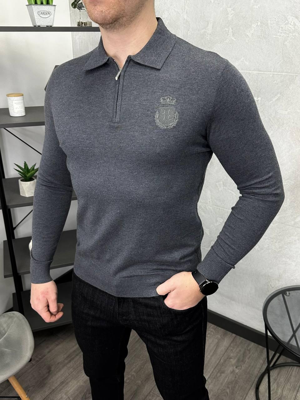 Чоловіча кофта поло Billionaire H4846 сіра