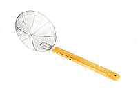 Шумівка з нержавіючої сталі з дерев яною ручкою Профі Ø 24 см