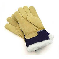 Утеплені робочі рукавиці "Reis" замшеві зі свинячої шкіри з суцільною долонею, розмір 12