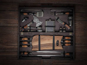 Набір шампурів в кейсі Вовк + столик