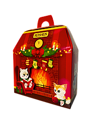 Подарунковий набір цукерок Roshen Новорічний камін 665 грами