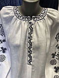 Вишиванка жіноча  натуральний білий льон " МЕРЕЖКА" в наявності розмір 36, фото 3
