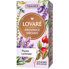 Чай без кофеїну Lovare Tisanes Provence Dreams з лавандою та плодами шипшини 24 пакетики