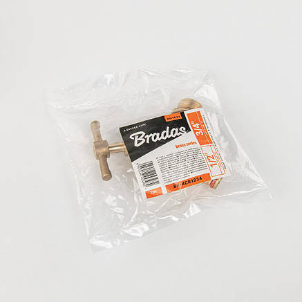 Кран вентильний РЗ 1/2", вихід РЗ 3/4", BRASS, BR-KCR1234, фото 2