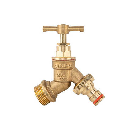 Кран вентильний РЗ 3/4", вихід РЗ 3/4", BRASS, BR-KCR3434, фото 1