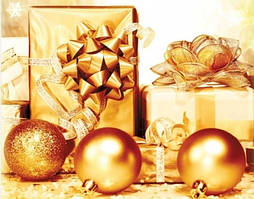 Пакет новорічний великий горизонтальний "Новорічний стиль" 36х22 см