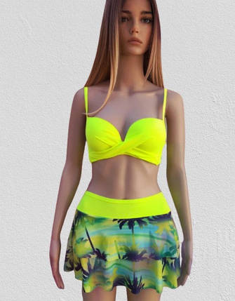 Купальник раздельный с юбкой JUNKER Элида 1119 лимон (В НАЛИЧИИ ТОЛЬКО 46 48 50 52 УКР р-ры), фото 2