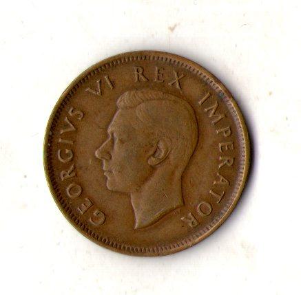 Південно-Африканська Республіка Король Георг VI 1/2 пенні 1943 рік №1736