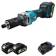 Потужна акумуляторна пряма шліфувальна машина PROFI-TEC PDG36BL POWERLine : з АКБ 20V 2 шт по 4.0 Ah+ЗП