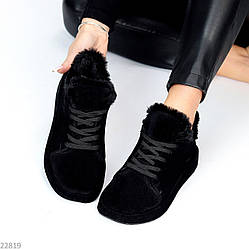 Мега стильні теплі чорні туфлі автоледі натуральна замша колір на вибір