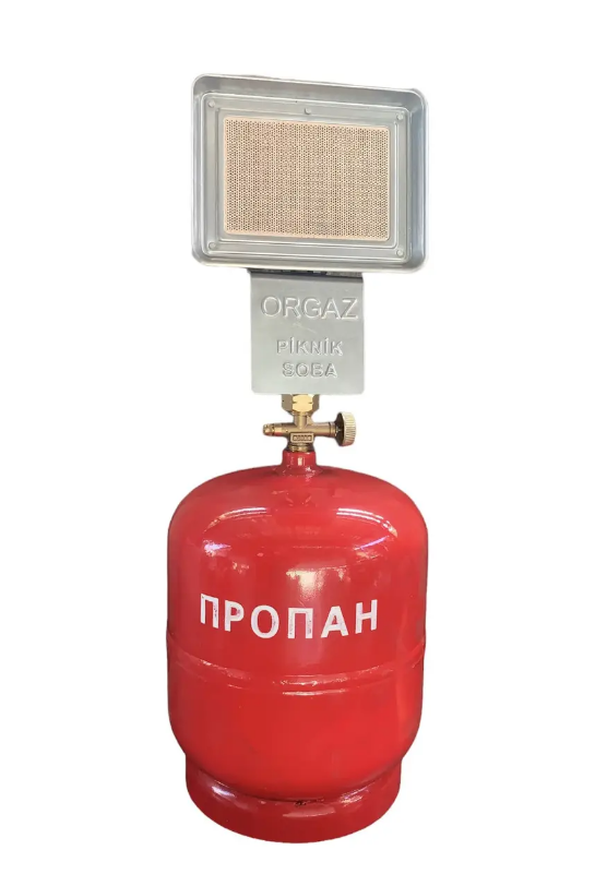 Газовий обігрівач ORGAZ SB600 1,3 кВт + Балон InterTool 5л в комплекті + пальник на балон в подарунок
