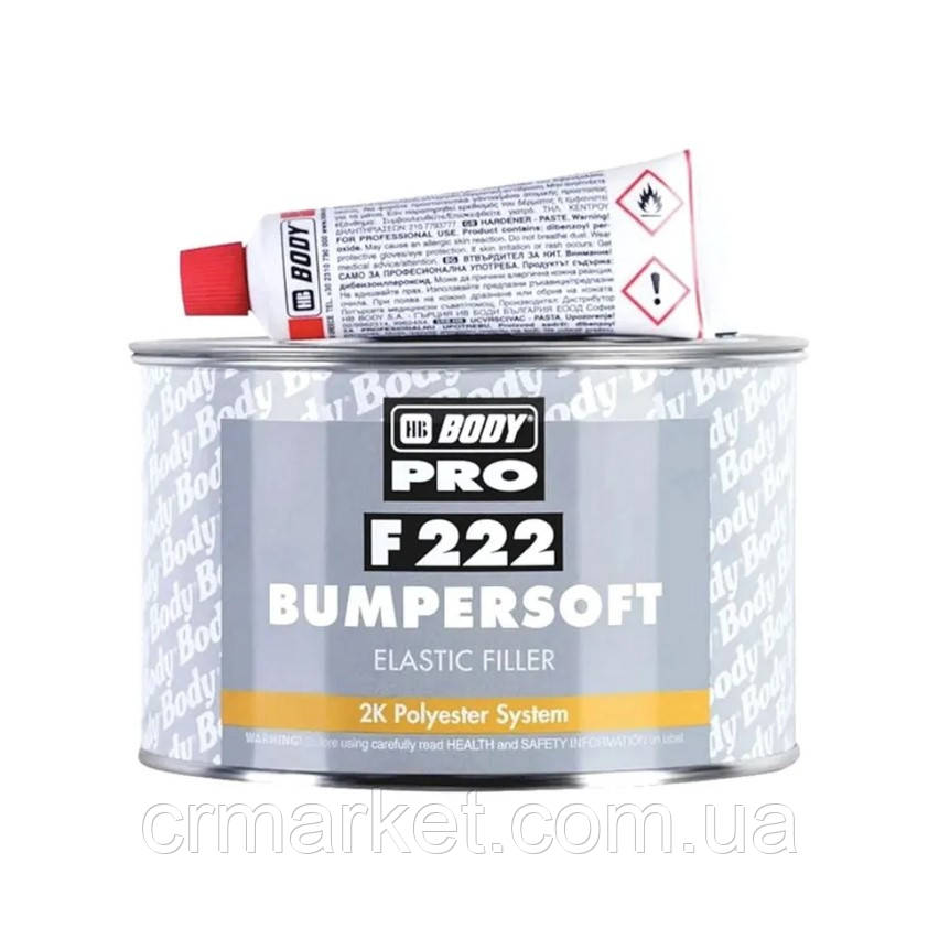 Шпаклівка BODY BUMPER SOFT 1кг (чорна), фото 1