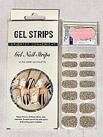 Гелеві наклейки для нігтів J01A (золотисті з блискітками)