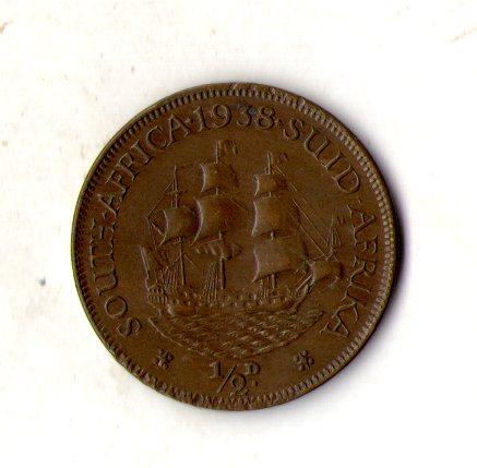 Південно-Африканська Республіка Король Георг VI 1/2 пенні 1938 рік №1742