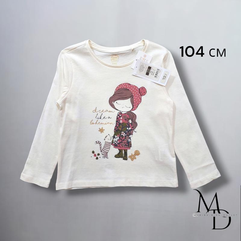 Лонгслив на девочку белый с принтом "Dream like a bohemian" 134см TM Cool Club, фото 1