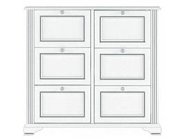 Тумба для взуття 6D з ДСП/МДФ 020 ВАЙТ Ясен сніжний/Сосна срібна Gerbor