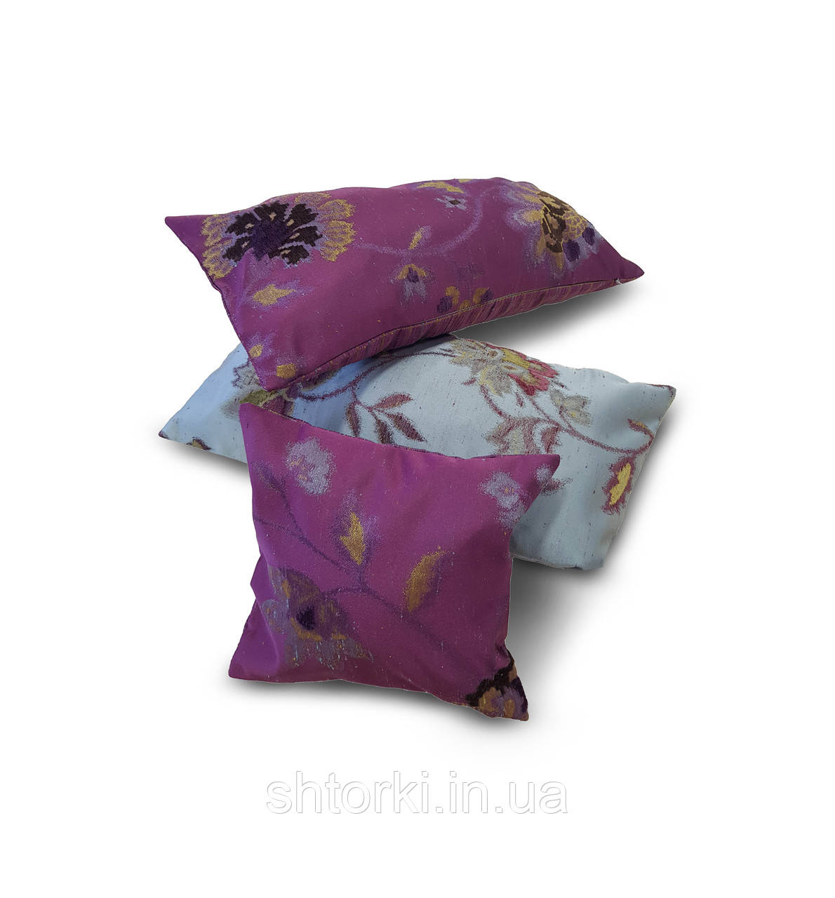 Комплект декоративних подушок Firanka Flowers 40х21см 2шт 21х21см 1шт фіолетовий (п_0298)