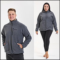 Тепла флісова кофта унісекс графіт, Columbia фліска, кофта з флісом на блискавці, флісові кофти якісні